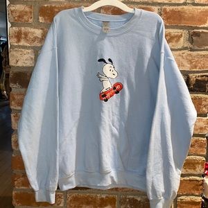 Snoopy on Supreme Skateboard Crewneck